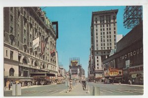 P2773, vintage postcard time sq street scene lawrence of arabia movie playing