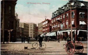 McDermott Ave Winnipeg Manitoba MB Bicycle Unused Valentine Sons Postcard H44