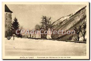 Postcard Abbey of Tamie Promenade des Moines on the wall in winter