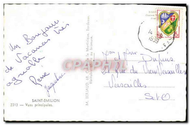 Modern Postcard Views Main St Emilion