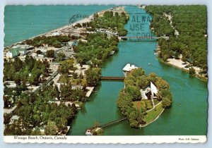 1960 Wasaga Beach Ontario Canada Postcard Sand Beaches Camping Aerial View Motel