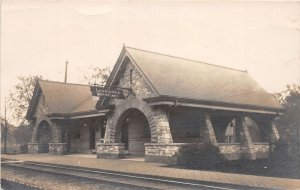 J50/ LaGrange Illinois RPPC Postcard c1910 CB&Q Railroad Depot 134