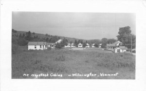 Wilmington Vermont Mt Haystack Cabins RPPC Photo Postcard roadside 21-14263