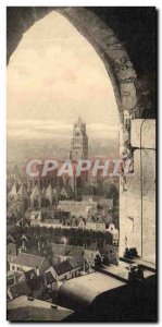 Postcard Old Bruges Panorama taken from a window of the Belfry Tower