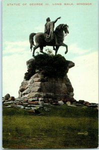 Statue of George III Long Walk Windsor England Postcard