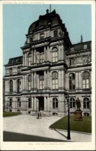 Boston MA City Hall Detroit Publishing c1910 Postcard