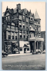 Greenfield Indiana Postcard James Whitcomb Riley Hotel Hoosier Poet 1940 Artvue