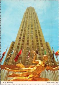 RCA Building New York City NY The Prometheus Paul Manship Art c1977 Postcard D52