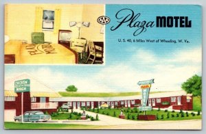 Vintage Postcard - Plaza Hotel   Wheeling  West Virginia