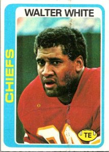 1978 Topps Football Card Walter White Kansas City Chiefs sk7172