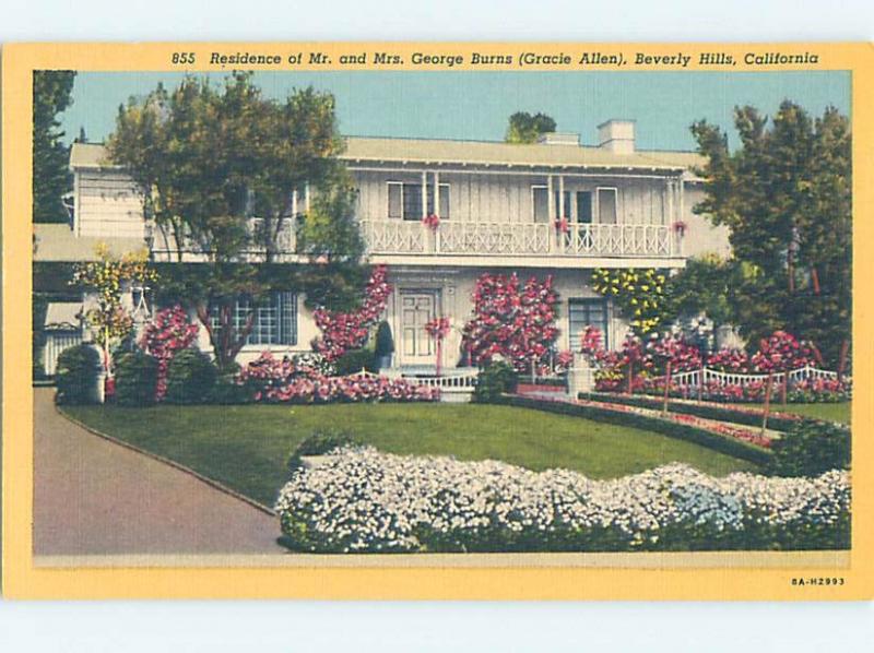 Unused Linen HOME OF ACTOR GEORGE BURNS Beverly Hills - Los Angeles CA d0846