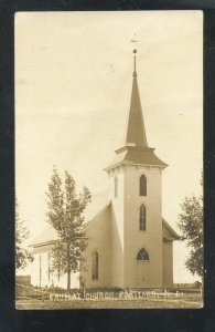 RPPC PORTLAND NORTH DAKOTA ND BRUHAT CHURCH VINTAGE REAL PHOTO POSTCARD