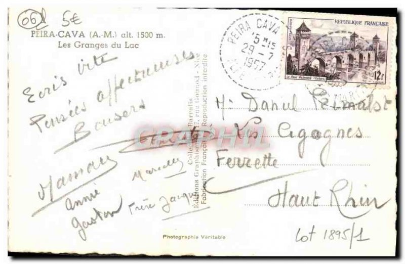 Postcard Modern Peira Cava Les Granges du Lac