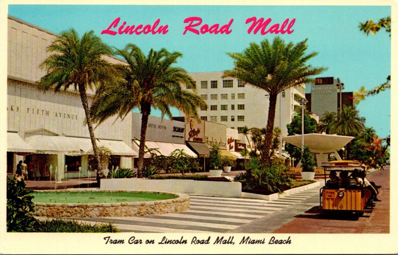 Florida Miami Beach The Lincoln Road Mall Tram Car