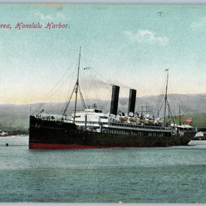 c1910s Honolulu HI Steamer Korea Steamship Boat Ship Steam Hawaii Territory A188