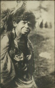 Native Woman Braids in Hair Indian? What Part World? Real Photo Postcard