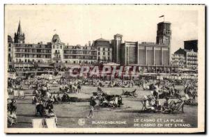 Old Postcard Blankenberghe Casino And Beach