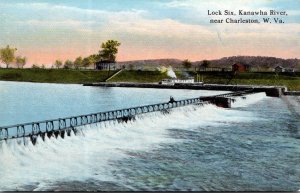 West Virginia Charleston Lock Six Kanawha River Curteich