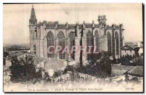 Postcard Old Cite Carcassonne apse and transept of the church Saint Nazaire