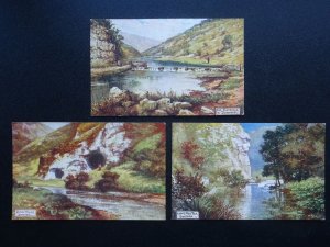 Derbyshire Dales Collection of 3 DOVEDALE c1904 Postcard by Raphael Tuck 1357