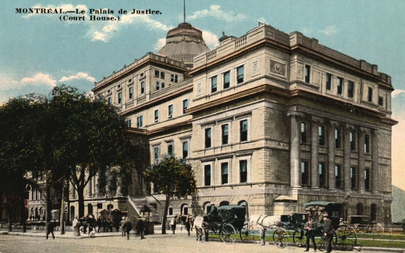 Vintage Postcard The Palace Of Justice Courthouse Historical Building Montreal