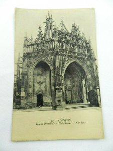 Vintage Postcard Paris Alencon Grand Portail de la Cathedrale ND Phot