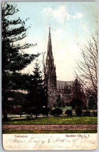 Vtg Garden City Long Island New York NY Cathedral 1900s View Old Postcard