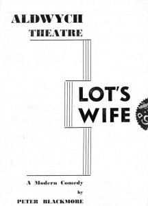 Lots Wife Aldrych Nora Swinburne Torin Thatcher Theatre Programme