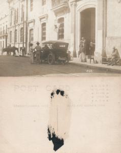 RED CROSS OFFICE OLD AUTOMOBILE STREET SCENE RPPC ANTIQUE REAL PHOTO POSTCARD