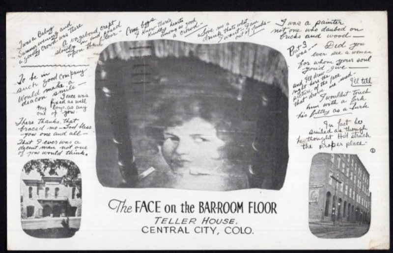 Colorado CENTRAL CITY The Face on the Bar-Room Floor Bar of Teller House pm1954C