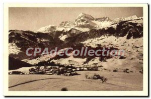 Postcard Old Savoie Notre Dame de Bellecombe and the Chain of Mont Charvin