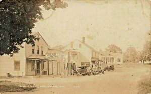 Moultonboro NH Main Street Shell Gas Hilton's Store & Lunch Old Truck Cars RPPC