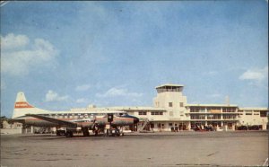 Orlando Florida FL Municipal Airport National Airlines Airplane Vintage Postcard