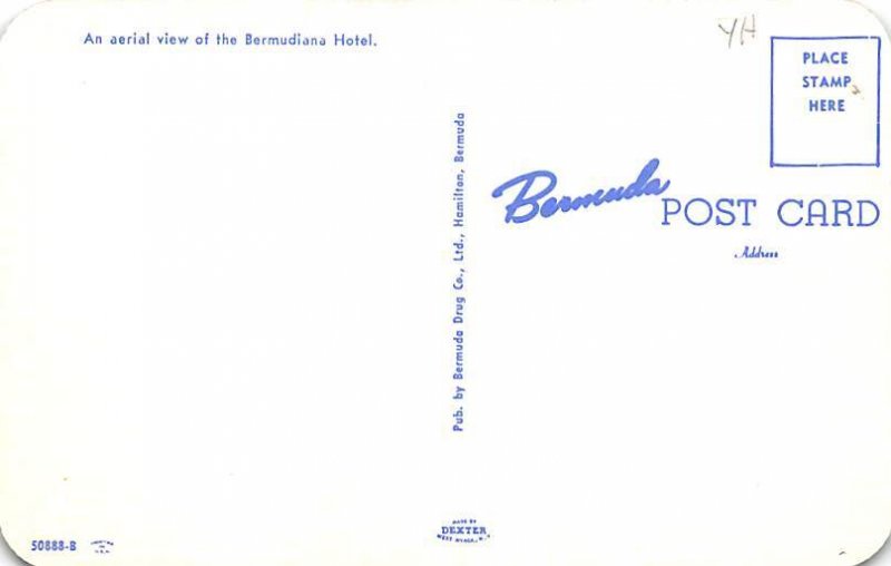 Bermudiana Hotel Aerial View Bermuda Island Unused 