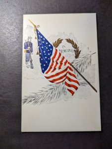 Mint 1906 USA Civil War Memorial Postcard In Memoriam American Flag