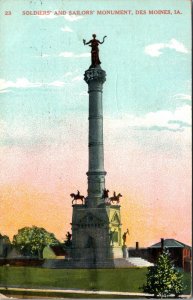 Postcard Soldiers' and Sailors' Monument in Des Moines, Iowa~132930