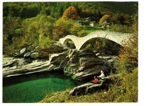 Val Verzasca, Bridge Ticino, Switzerland