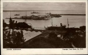 Soerabaia Harbor USED MAILED BATAVIA TO SHANGHAI CHINA COVER RPPC 1935