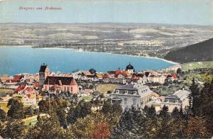 Bregenz Austria panoramic birds eye view of town and bay antique pc Z17991
