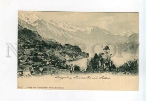 527408 Switzerland Ringgenberg Brienz Lake and Rothorn Vintage postcard 