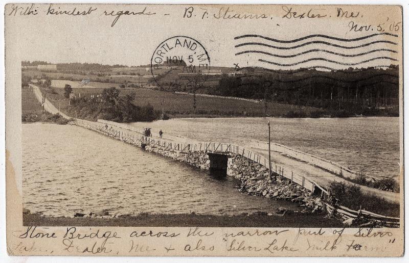 1905 RPPC Dexter ME Stone Bridge Silver Lake Milk Farm RARE REAL PHOTO Postcard