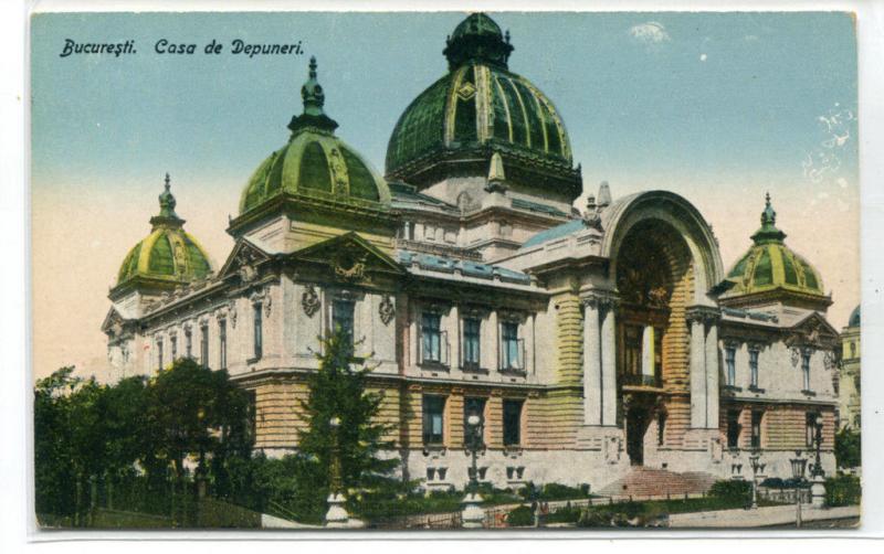 Casa de Depuneri CEC Palace Bank Bucharest Romania 1910c postcard