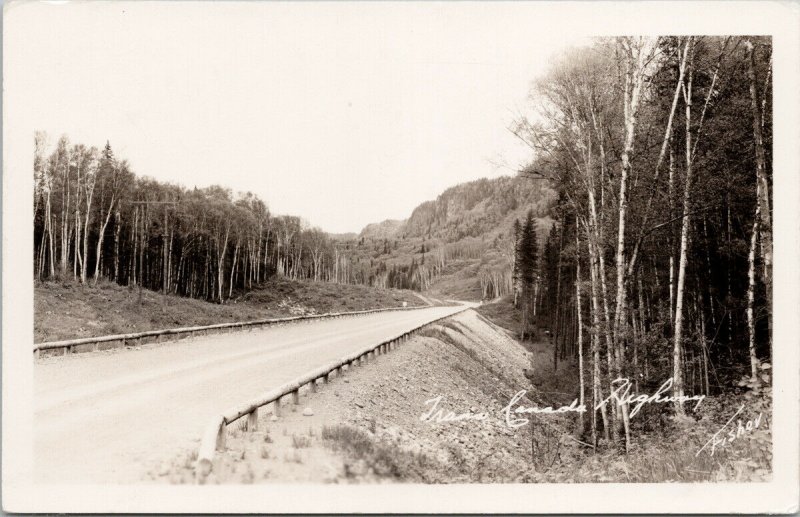 Trans Canada Highway Ontario On Fisher Real Photo Postcard F94