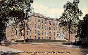 High School in Haverhill, Massachusetts from City Hall Park.