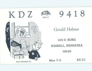 Pre-1980 RADIO CARD - CB HAM OR QSL Kimball Nebraska NE AH1346