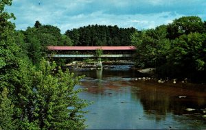 Covered Bridge Spanning Saco River Conway New Hampshire