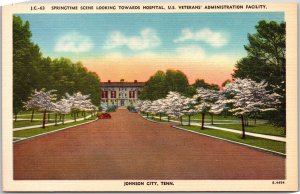 Johnson City TN-Tennessee, US Veterans Hospital, Springtime Scene, Old Postcard