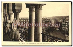 Postcard Old Algiers La Rue Michelet View Taken From New Position