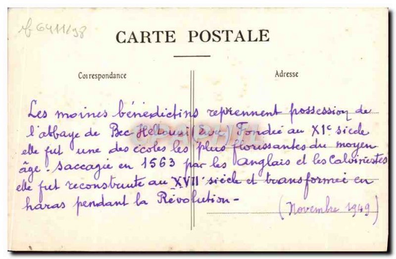 Old Postcard Bec Hellouin The Horse Tour