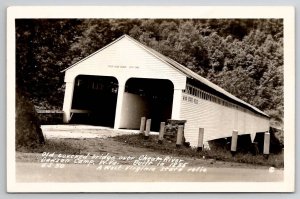 Dawson Camp WV Covered Bridge over Cheat River RPPC Built 1835 Postcard F24